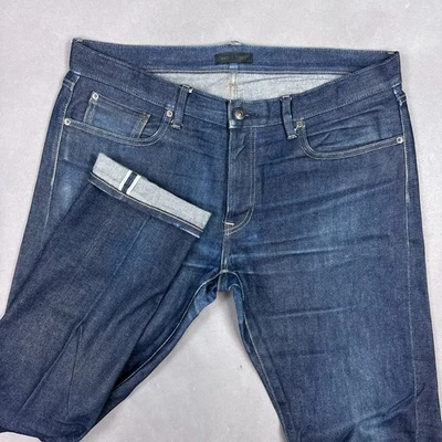 Uniqlo Jeans Mens 36x34 Blue Selvedge Denim Pant Dark Wash Faded (Measures38x33) - Imagem 1 de 4