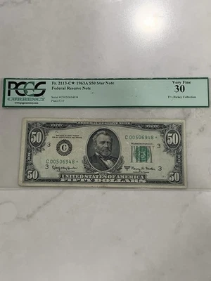 1963A Fr. 2113-C* $50 Federal Reserve Star Note, The Rickey Collection - Image 1 of 4