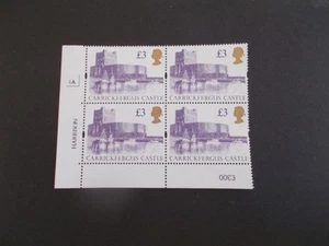 GB QEII 1992 Castle £3 High Value Cylinder Block of 4 Cyl 1A White Gum Superb UM - Picture 1 of 1