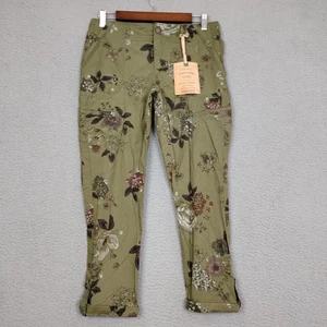 Democracy Pants Women's 2 Green Convertible Utility Cargo Re Flex Stretch Floral - Picture 1 of 12