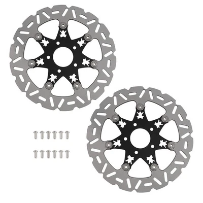 2 peças 11,8" rotor de freio dianteiro flutuante para Harley Dyna 06-17 Sportster 14-24 - Imagem 1 de 4