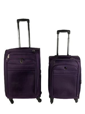 Lot of 2 TPRC Purple Roller Luggage Suitcases Pre-owned Good Condition - Image 1 of 4
