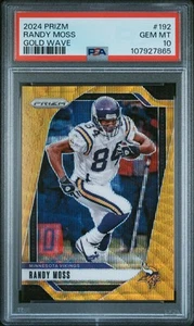 2024 Panini Prizm #192 Randy Moss Gold Wave Prizm 02/10 POP 1 PSA 10 4A - Picture 1 of 3