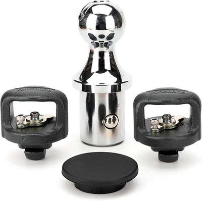 Gooseneck Ball & Safety Chain Kit For Ford F250 F350 F450 Silver 30137 — 第 1/4 张图片