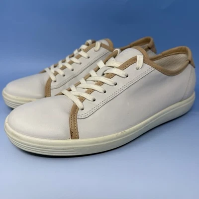 Zapatillas cómodas Ecco Soft 7 beige de cuero con cordones para mujer talla 40 EE. UU. 9 - 9,5 M Foto 1 de 4