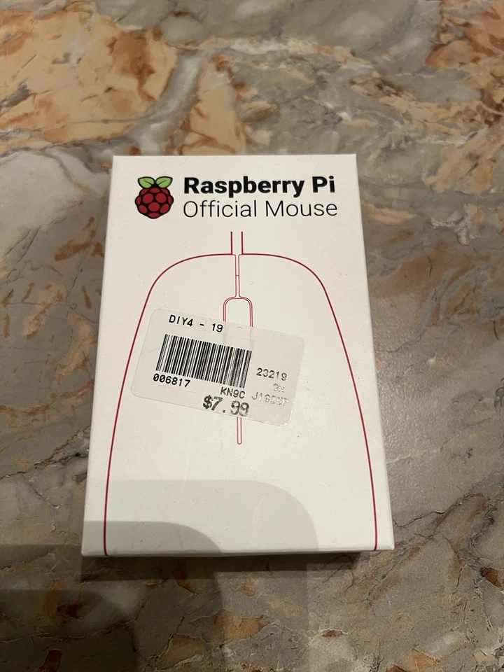 Raspberry Pi Official Mouse USB Type-A (Red/white) SC0165 - Image 1 of 1