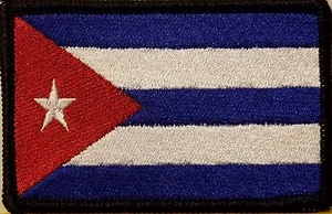 Kubanische Flagge Bügelbild Patch Tactical Cuban Emblem schwarzer Rand - Bild 1 von 1