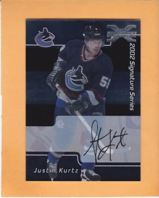 JUSTIN KURTZ 2002-03 BAP SIGNATURE SERIES BUY BACK AUTO #205 CANUCKS NM-MT  A1 - Image 1 of 2