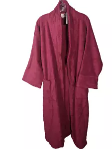 Superior Egyptian 100% Cotton Luxurious Unisex Terry Bath Robe- Burgundy- Small - Picture 1 of 8