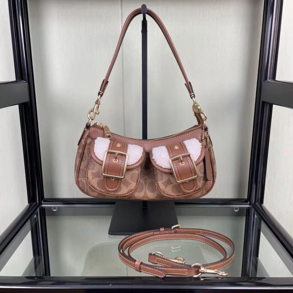 Coach Ashton Baguette Bag In Signature Canvas CY658