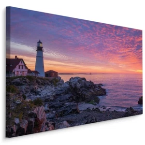 CANVAS Leinwand Bilder XXL Wandbilder Kunstdruck Meer Leuchtturm Himmel 563 - Bild 1 von 4