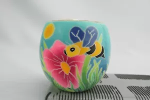 NEW FIMO Polymer Clay Covered Glass Globe Votive Candle Holder Bumble Bee - Picture 1 of 4