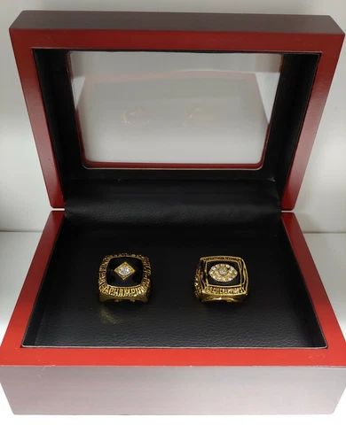 Cincinnati Bengals - AFC Championship 2 Ring Set With Wooden Display Box Cover