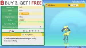 ✨ Brillante Riolu ✨ Pokemon Diamante Brillante Perla Brillante 6IV BDSP - Imagen 1 de 5