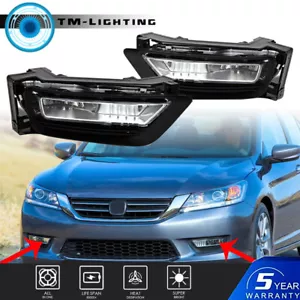 Pair Front Bumper Fog Lights Lamps Assembly For 2013-2015 Honda Accord Sedan - Picture 1 of 8