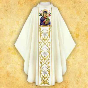 Casulla bordada con "Nuestra Señora del Perpetuo Socorro" - Imagen 1 de 3