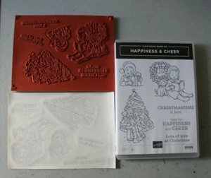 Stampin' Up! Happiness & Cheer Stamp Set Of 6 NEW Christmas Kids Tree - Picture 1 of 1