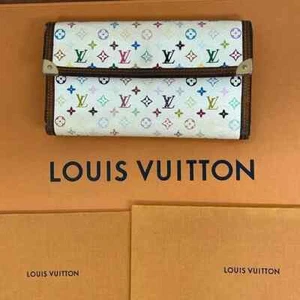 Portafoglio Louis Vuitton Takashi Murakami Multicolore Bianco Usato Ottime Condizioni - Foto 1 di 11