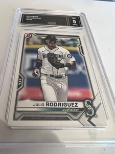 JULIO RODRIGUEZ MARINERS 2021 BOWMAN # BD145 GMA GRADED 9 L@@K - Foto 1 di 2