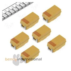 10x 10uF 35V TANTALUM CAPACITORS SMD Kemet Case D T491D106K035AS - Picture 1 of 2