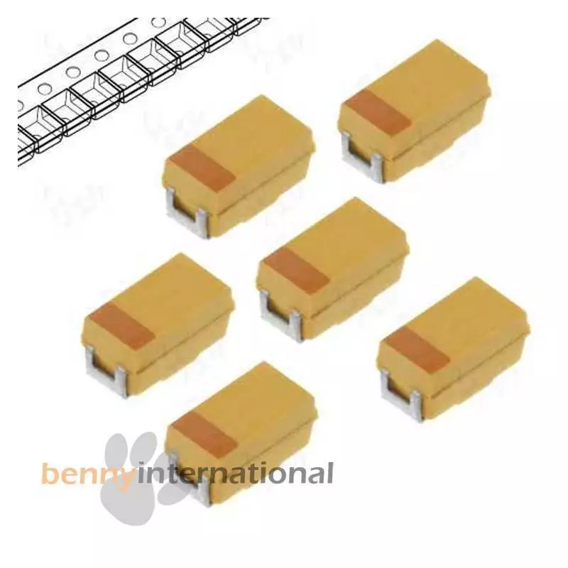 10x 10uF 35V TANTALUM CAPACITORS SMD Kemet Case D T491D106K035AS - image 1 of 2