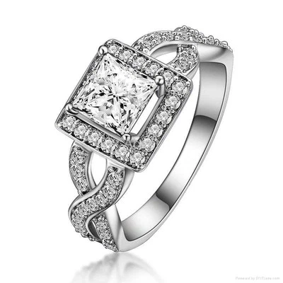 Hot Fashion Wedding Ring Engagement Square Ring SR121 — 第 1/3 张图片