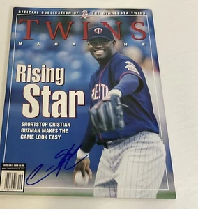 CRISTIAN GUZMAN rivista autografata autografo firmato Minnesota TWINS - Foto 1 di 2