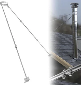 Kit de soportes de fijación de tubería de estufa de chimenea de techo retráctil extendido de 10" - Imagen 1 de 12