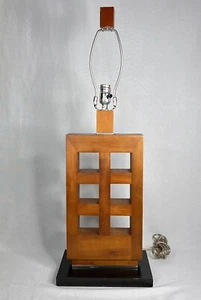 MCM Solid Wood Quality Cutout Table Table Lamp w Base -No Shade “The Office” - Picture 1 of 14