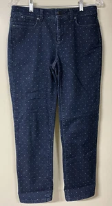 Talbots Jeans Womens 6P Curvy Blue Polka Dot Denim 30x27 - Picture 1 of 4