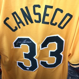 Camiseta personalizada firmada por José Canseco Oakland Athletics PSA Witness AUTA - Imagen 1 de 6