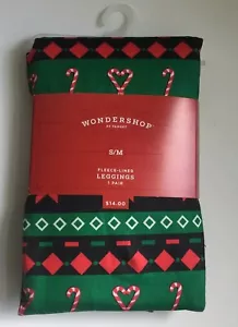 Wondershop Womens Fleece Lined Christmas Leggings S/M w/Candy Canes - Picture 1 of 4