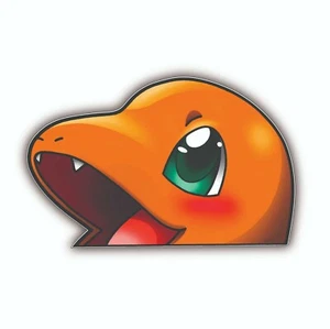 Charmander Cute Peeker Peeking Window Vinyl Decal Anime Sticker 4x4 Car Poke - Picture 1 of 3
