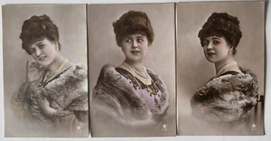 3 c 1920 STUDIO GLAMOUR RPPC SER 775 OFFENER MUTHED SCHÖNES DAMENFELL PARIS - Bild 1 von 2