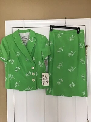 Conjunto de Traje Rickie Freeman para Teri Jon Verde Primavera Blazer Falda Combo Talla 6 Nuevo con Etiquetas Foto 1 de 4