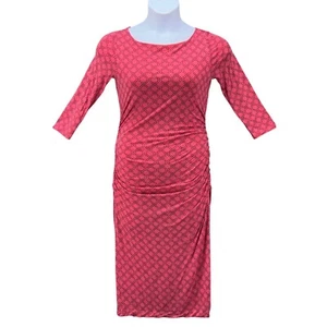 Boden Dress 6 Tall Pink Ruched Polka Dot Midi Summer Events Party Wedding Guest - Picture 1 of 10