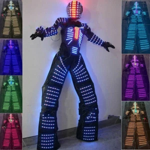LED Robot Clothing Costume Suit Illuminated Dance Remote Control 7 Color Change - Picture 1 of 8