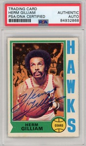 1974 TOPPS HERM GILLIAM #5 AUTOGRAPHED PSA / DNA CERTIFIED AUTO SIGNED