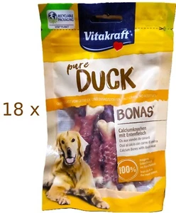 Vitakraft pure DUCK BONAS Calciumknochen Ente Kauknochen 18 x 80 g (€ 27,74/kg) - Bild 1 von 3