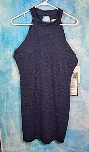 Emerald Sundae Womens Blue Halter Cut-Out Back Sleeveles Short Mini Dress Sz XL - Picture 1 of 7