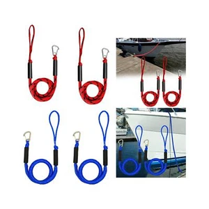 2 Pieces Boat Bungee Dock Line 4 Feet Nylon with Stainless Steel Clip Reusable - Picture 1 of 13