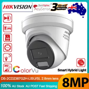 Hikvision 4K Hybrid Light 8MP ColorVu IP Camera 2Way Audio DS-2CD2387G2H-LISU/SL - Picture 1 of 20