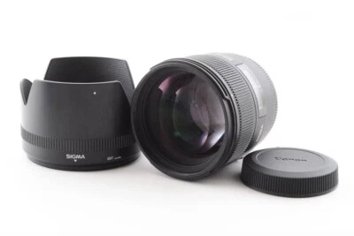 SIGMA 85mm F1.4DG HSM prime medium telephoto lens for Canon w/Rear cap,lens hood - Image 1 of 4