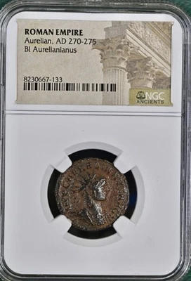 Ancient Roman Coin 270-275AD Emperor Aurelian Antoninianus Aurelianus NGC - Image 1 of 4