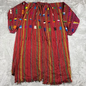 Vintage Guatemalan Huipil Blouse Dress Handwoven Embroidered Indigenous Boho - Picture 1 of 7