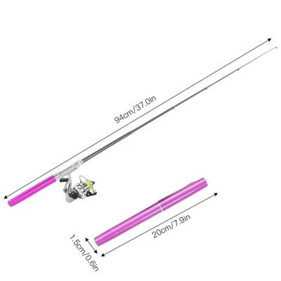 (Lila) Mini Pen Form Angelrute Pole Tasche Einziehbare Angeln KU - Bild 1 von 4