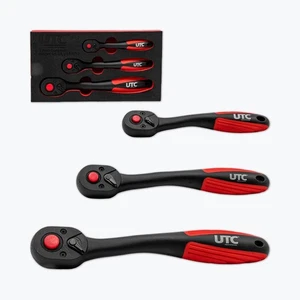 3pc Composite Handle Ratchet Set 1/4” 3/8” 1/2”  72-Tooth Quick Release NEW! UK - Picture 1 of 14