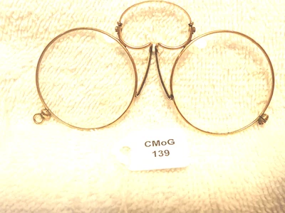 10K GOLD FILLED CONTINENTAL LARGE ROUND PINC-NEZ READING GLASSES CIRCA 1910! - Image 1 of 4