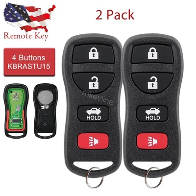 2 Keyless Remote Entry Key fob for 2002 2003 2004 2005 2006 Nissan Maxima Altima - Image 1 of 4