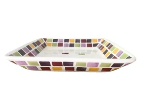 Simple Additions Square Dish Pampered Chef Mosaic Tiles 7" - Picture 1 of 4